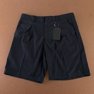 LIBIN Men's Size 36 Black 8" Inseam Lightweight Pleated Front Golf Shorts NWT